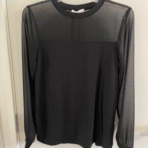 Warehouse long-sleeves top with sheer panel (XS)